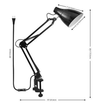 Odile 28.5" Classic Industrial Adjustable Articulated Clamp-On LED Task Lamp - JONATHAN Y